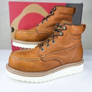 Wolverine Work Wedge Moc-Toe 6” Steel Toe Boots Honey Men’s 7 W08289 New in Box